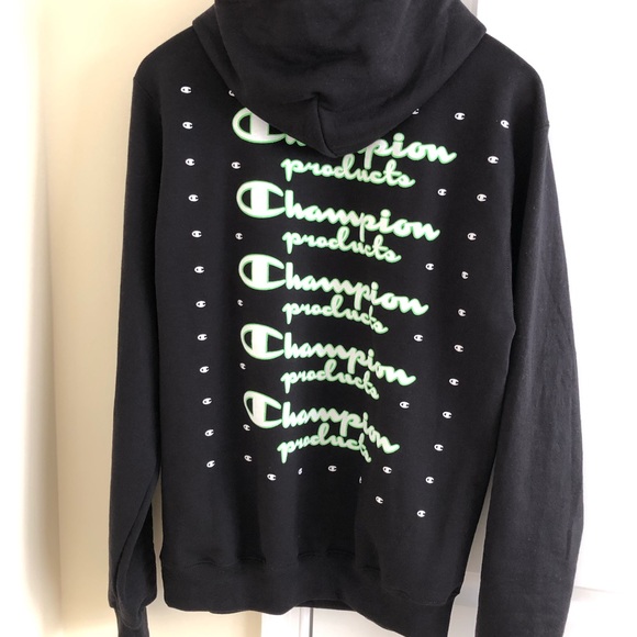 Champion print pullover hoodie black - Picture 2 of 4